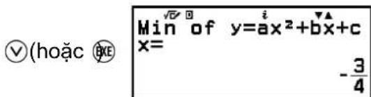 (hoặc BXE) Min of y=ax²+bx+c x= -3/4