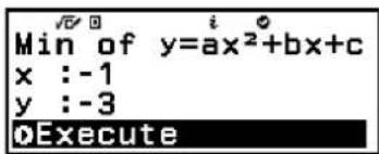 Min of y=ax²+bx+c x :-1 y :-3 Execute