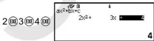 2③③④④ √6 0 ax²+bx+c 2x²+ 3x + 4 4