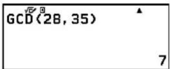 GCD(28, 35) 7
