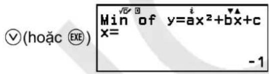 (hoặc EXE) Min of y=ax²+bx+c x= -1