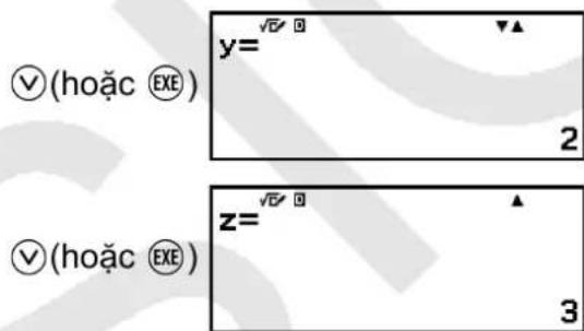 ①(hoặc EXE) y= √√ 0 2 ②(hoặc EXE) z= √√ 0 3