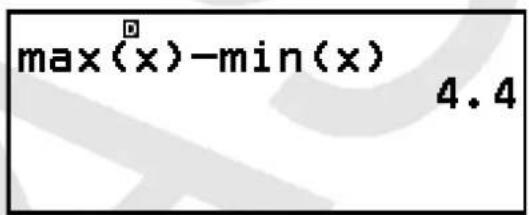 max(x) - min(x) 4.4