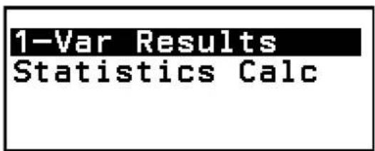 1-Var Results Statistics Calc