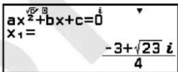 ax√2+bx+c=0 x₁= -3+√23 i 4