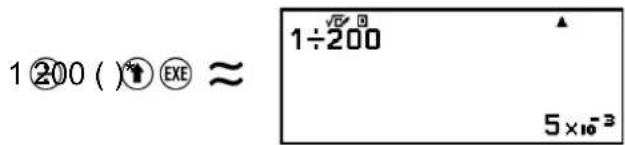 1②00 ( )①④⑥ ≈ 1÷200 5×10^-3
