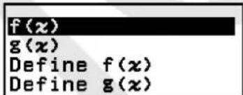 f(x) g(x) Define f(x) Define g(x)