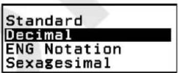 Standard Decimal ENG Notation Sexagesimal