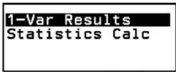 1-Var Results Statistics Calc