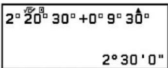 2° 20° 30° +0° 9° 30° 2° 30' 0"