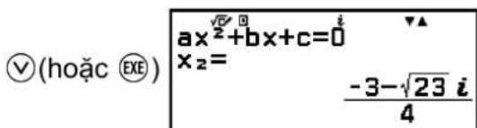 √(hoặc EXE) ax² + bx + c = 0 x₂ = -3 -√23 i 4