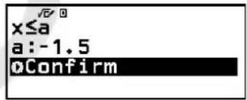 x≤a a:-1.5 DConfirm