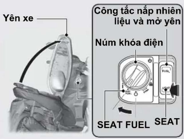 Yên xe Công tắc nắp nhiên liệu và mở yên Núm khóa điện FUEL SEAT FUEL SEAT