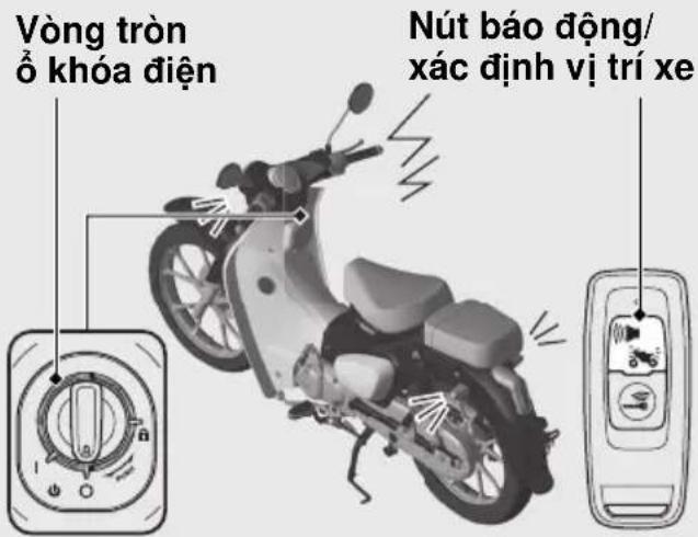 Vòng tròn ố khóa điện Nút báo động/ xác định vị trí xe