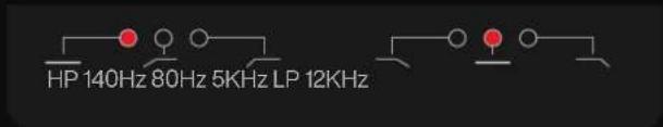 HP 140Hz 80Hz 5KHz LP 12KHz