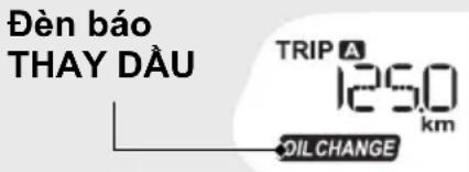Đèn báo THAY DẦU TRIP A 1250 km OIL CHANGE