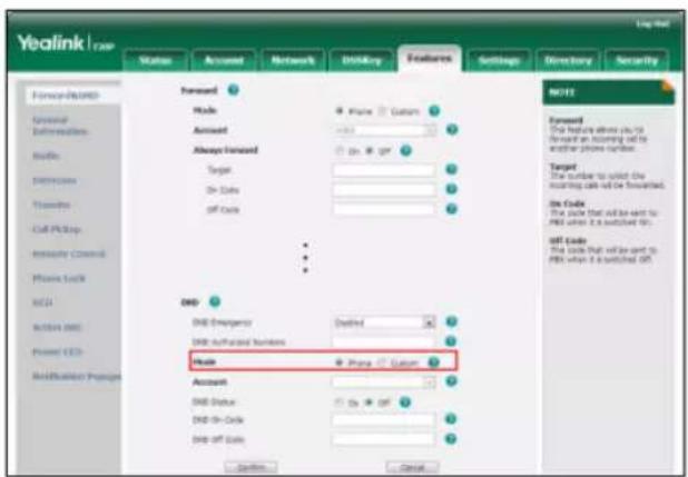 Yealink SIP-T20p - To configure the DND mode via web user interface: - 1