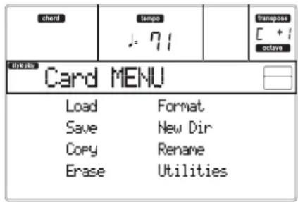 KORG MicroARRANGER - MENU - 1