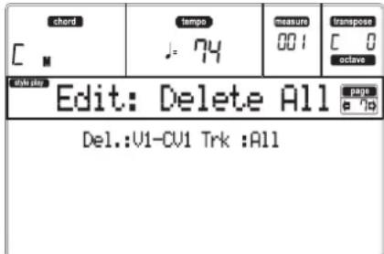 KORG MicroARRANGER - PAGE 7 - EDIT: DELETE ALL - 1