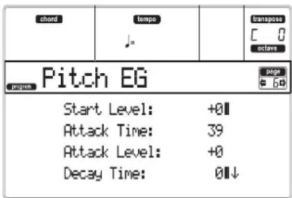 KORG MicroARRANGER - PAGE 6 - PITCH EG - 1