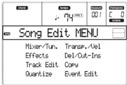 KORG MicroARRANGER - MENU - 1