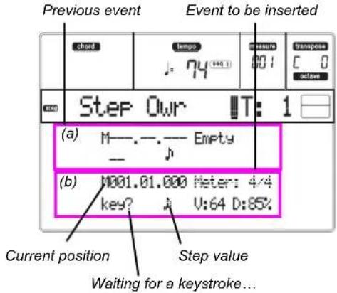 KORG MicroARRANGER - STEP RECORD PAGE - 1