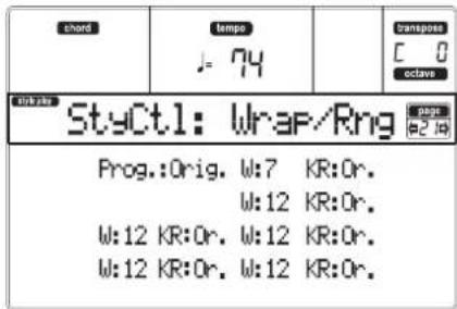 KORG MicroARRANGER - PAGE 21 - STYLE CONTROLS: WRAP AROUND / KEYBOARD RANGE - 1