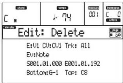 KORG MicroARRANGER - PAGE 6 - EDIT: DELETE - 1
