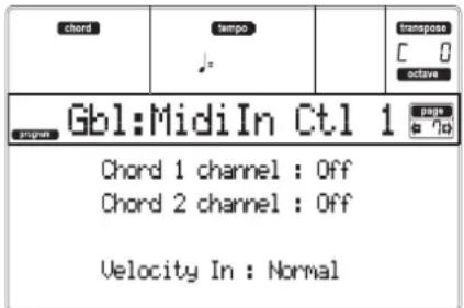 KORG MicroARRANGER - PAGE 7 - MIDI IN CONTROLS (1) - 1