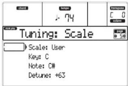 KORG MicroARRANGER - PAGE 5 - TUNING: SCALE - 1