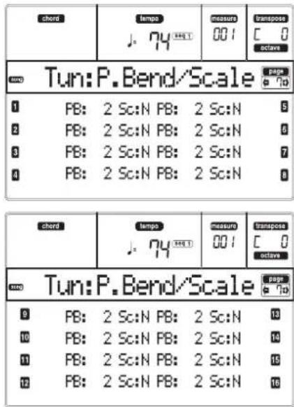 KORG MicroARRANGER - PAGE 7 - TUNING: PITCHBEND/SCALE - 1