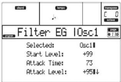 KORG MicroARRANGER - PAGE 11 - FILTER EG - 1