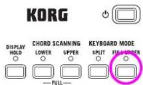 KORG MicroARRANGER - Press FULL UPPER on the KEYBOARD MODE section, and play. - 1