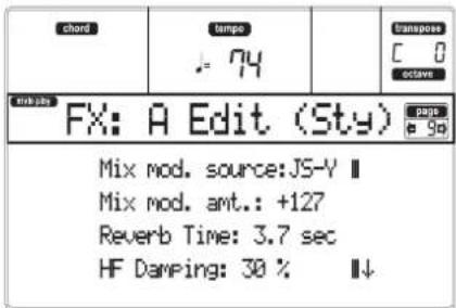 KORG MicroARRANGER - PAGE 9 - FX: A EDITING - 1