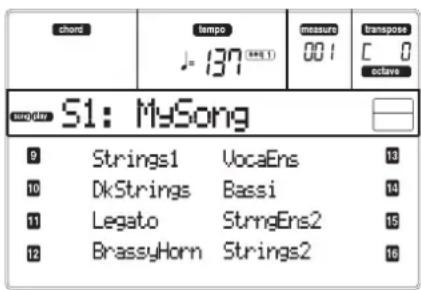 KORG MicroARRANGER - TRACKS 9–16 PAGE - 1