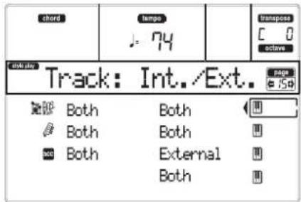 KORG MicroARRANGER - PAGE 15 - TRACK: INTERNAL/EXTERNAL - 1