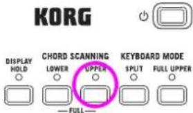 KORG MicroARRANGER - Press SPLIT on the KEYBOARD MODE section, and play. - 1