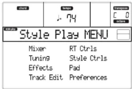 KORG MicroARRANGER - MENU - 1