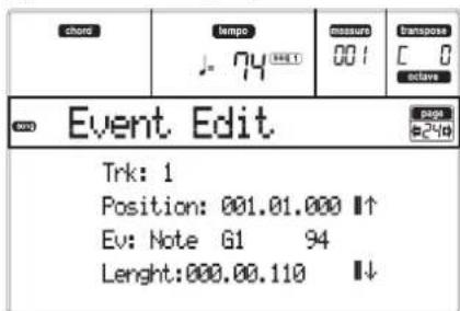 KORG MicroARRANGER - EVENT EDIT PROCEDURE - 4