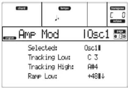 KORG MicroARRANGER - PAGE 13 - AMP MODULATION - 1