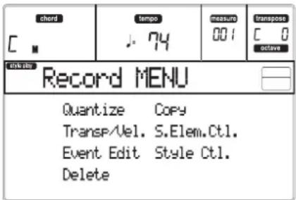 KORG MicroARRANGER - MENU - 1