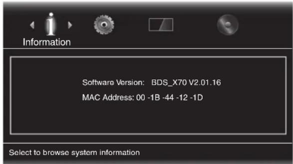 HARMAN KARDON BDS 370 - Information Menu - 1