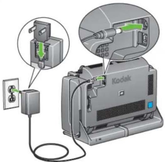 KODAK i2400 - Connecting the power cord and USB cable - 1