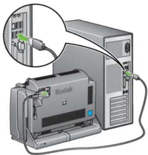 KODAK i2400 - Connecting the power cord and USB cable - 2