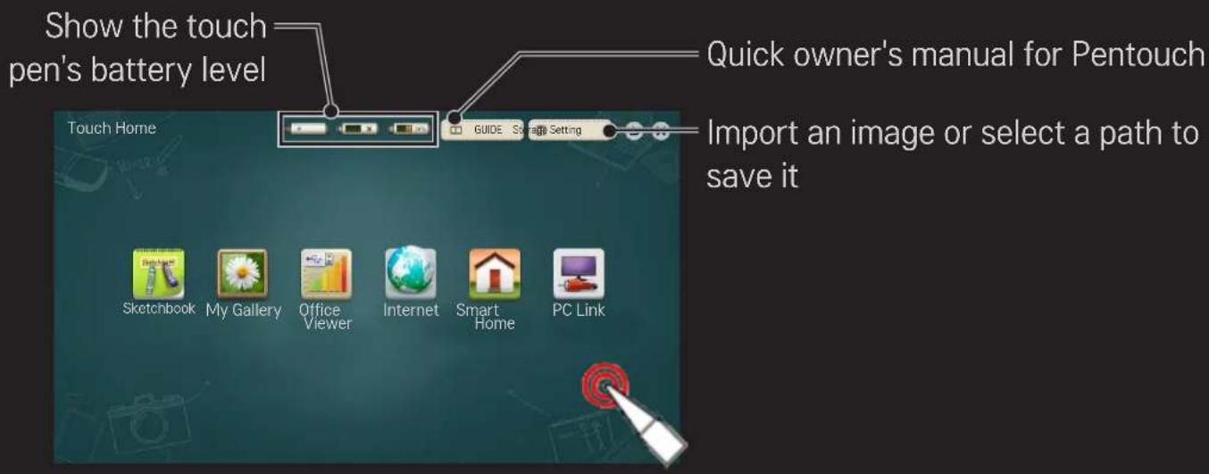 LG 60PH6608 - ☐ To Use the Pentouch Built-In Function (Continued) - 1