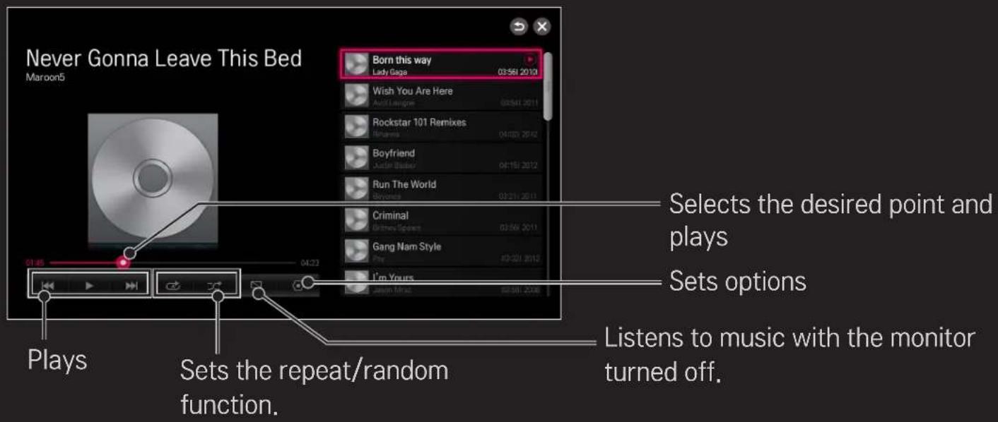 LG 60PH6608 - ☐ To control music playback - 1