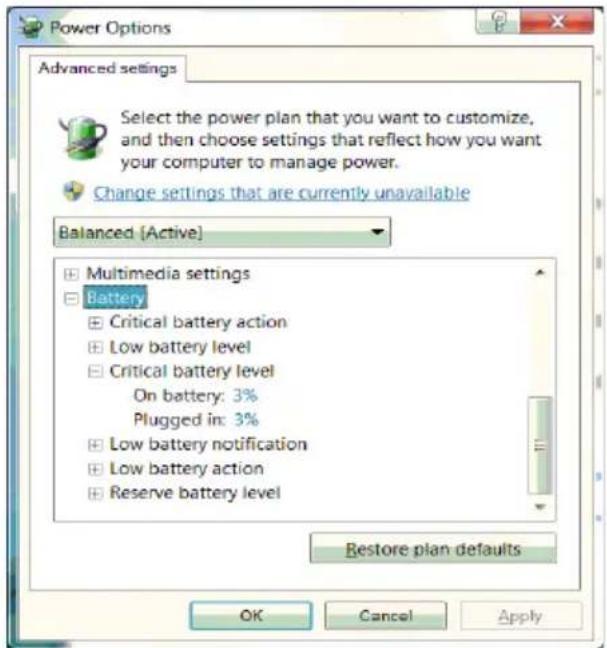 TOSHIBA Qosmio X870-152 - Double-click Battery to display the battery options. - 1