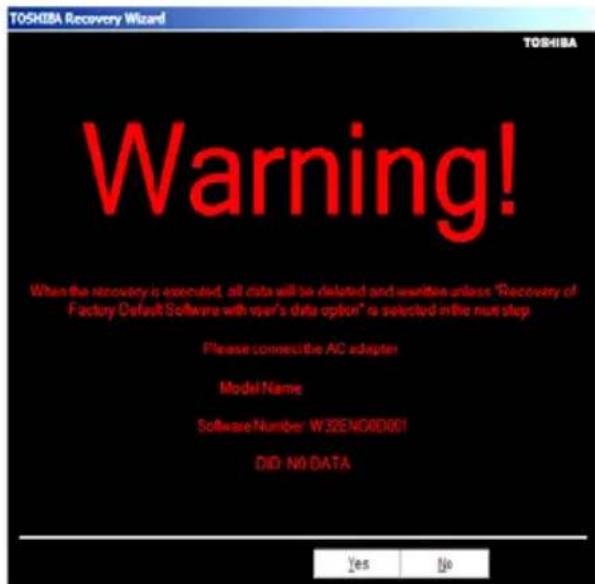 TOSHIBA Qosmio X870-152 - Recovering to out-of-box state (recommended recovery method) - 1
