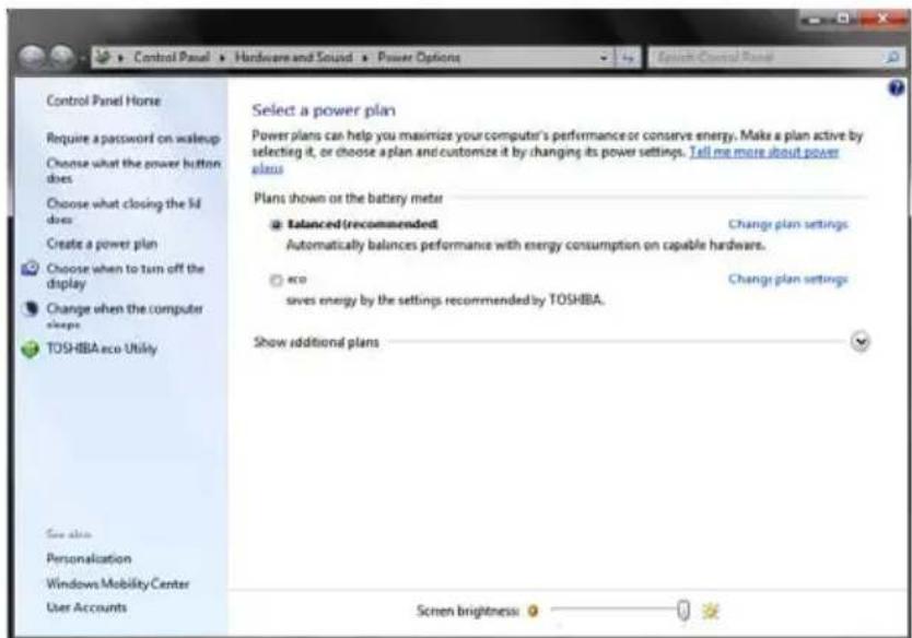 TOSHIBA Qosmio X870-152 - Power Plans - 1