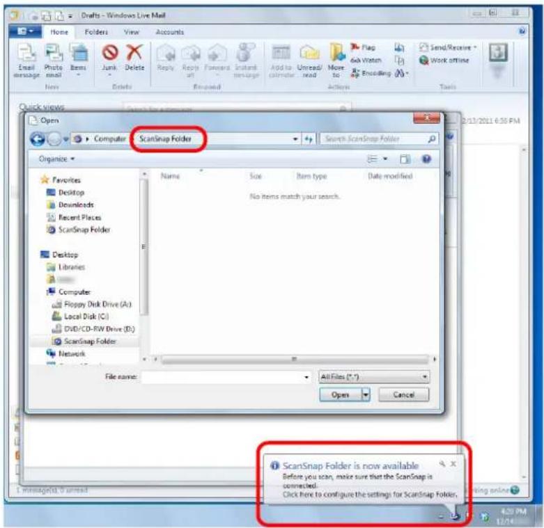 FUJITSU ScanSnap iX500 - Select ScanSnap Folder. - 1